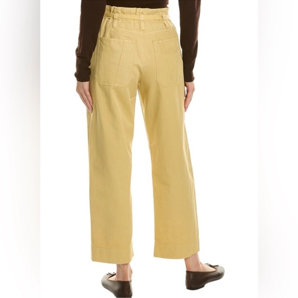 A.L.C Augusta belted paper bag waist straight cropped pants - Picture 2 of 10